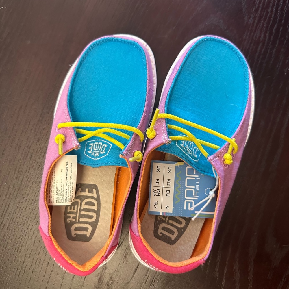 Hey Dude Kids Shoes - Pink and Blue size 12 with tags